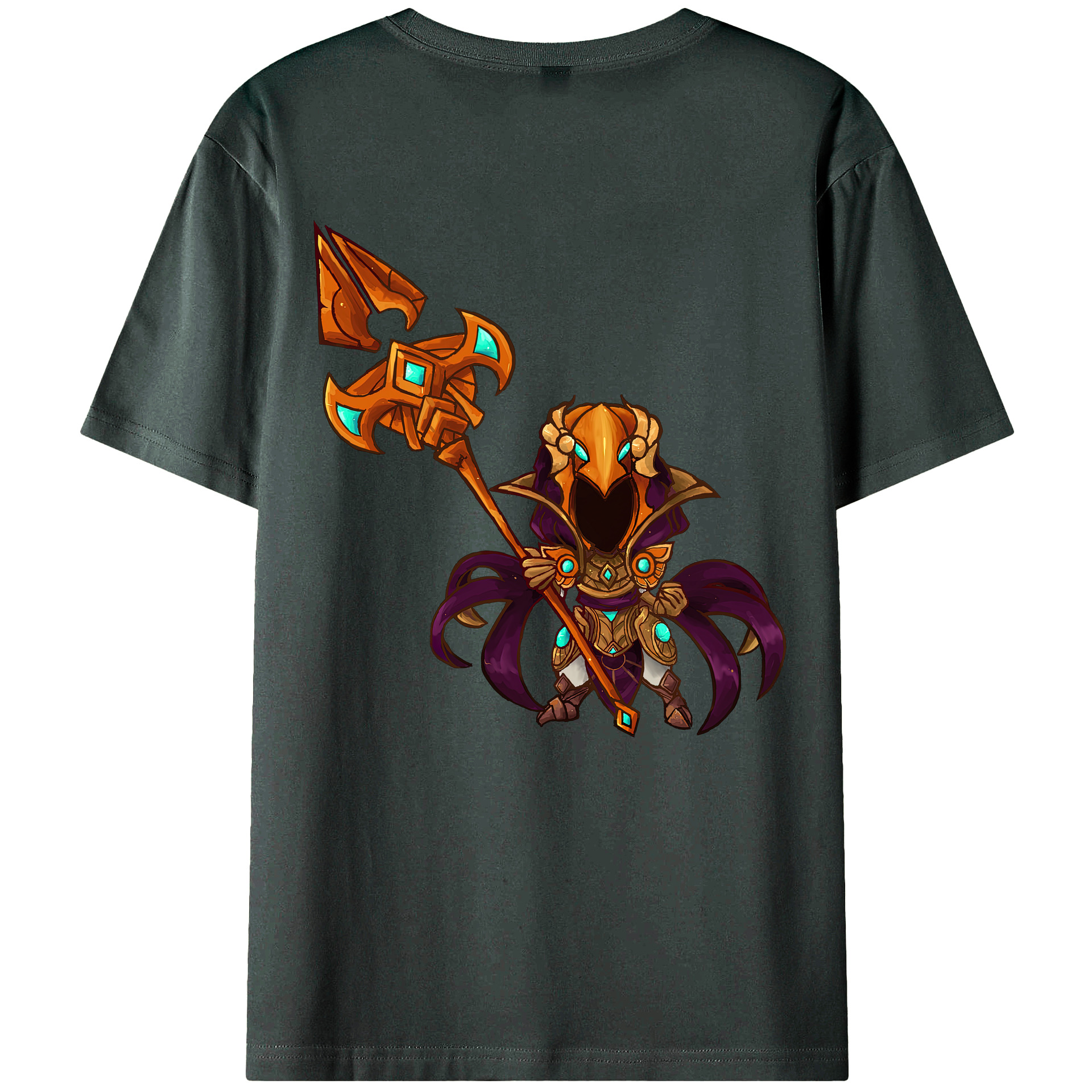 （画像用） リーグ・オブ・レジェンド League of Legends LOL 綿100％ メンズ半袖Tシャツ（バックプリント） 通気性